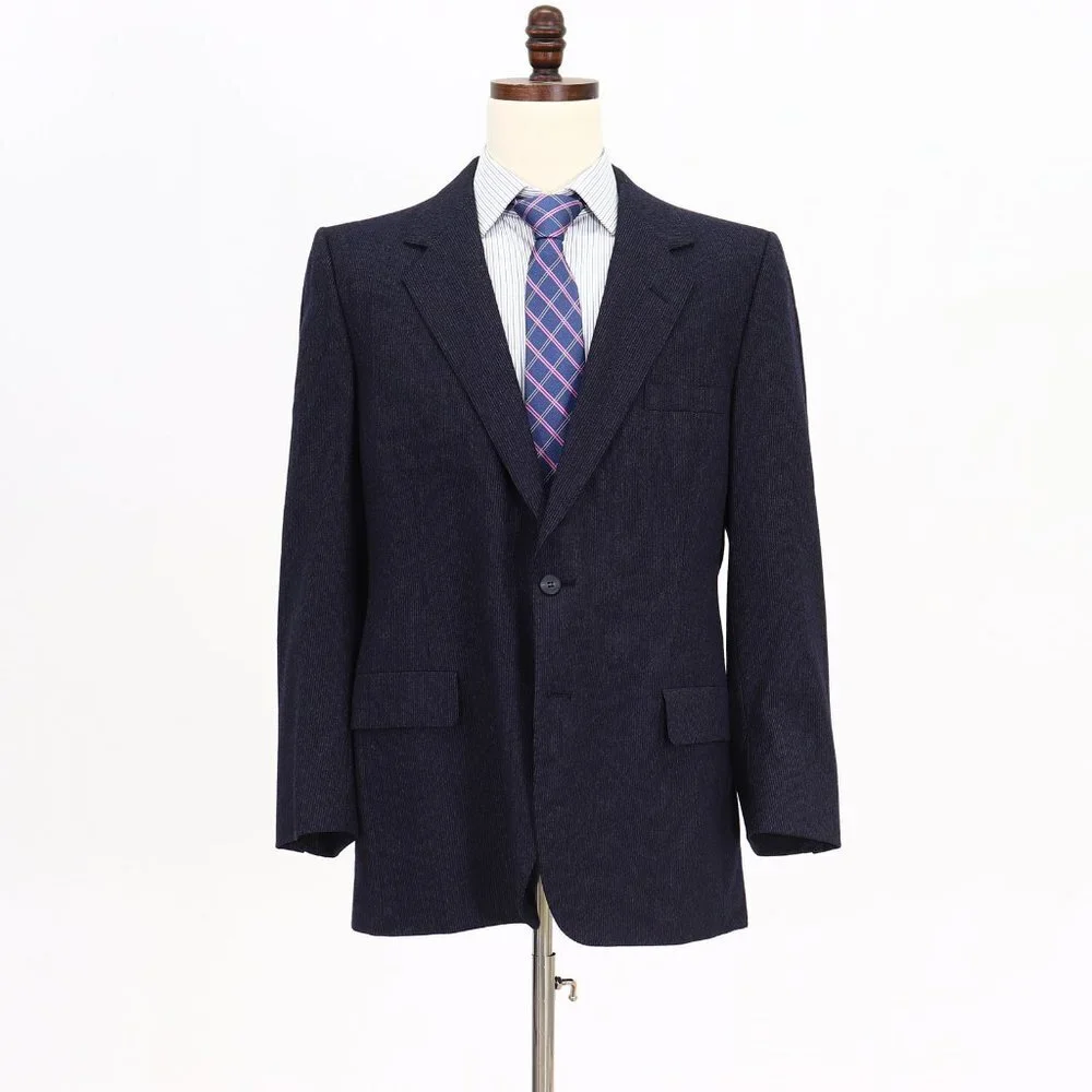 Lanvin 44R Navy Striped 2-Button Sport Coat Blazer Jacket V023